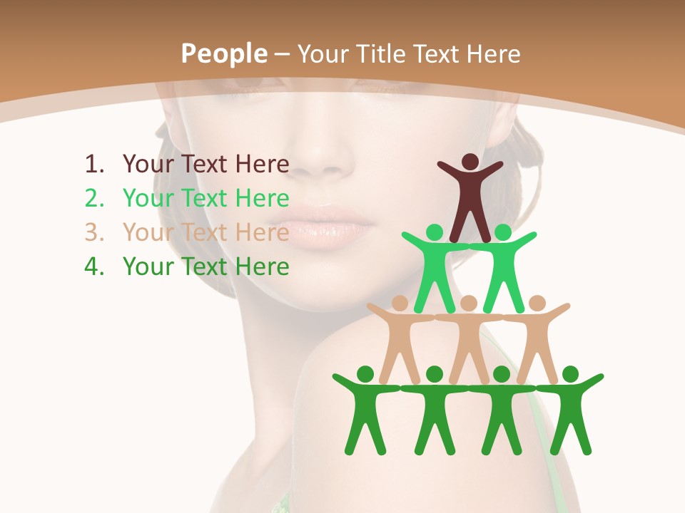 Young Brown Hair Elegance PowerPoint Template