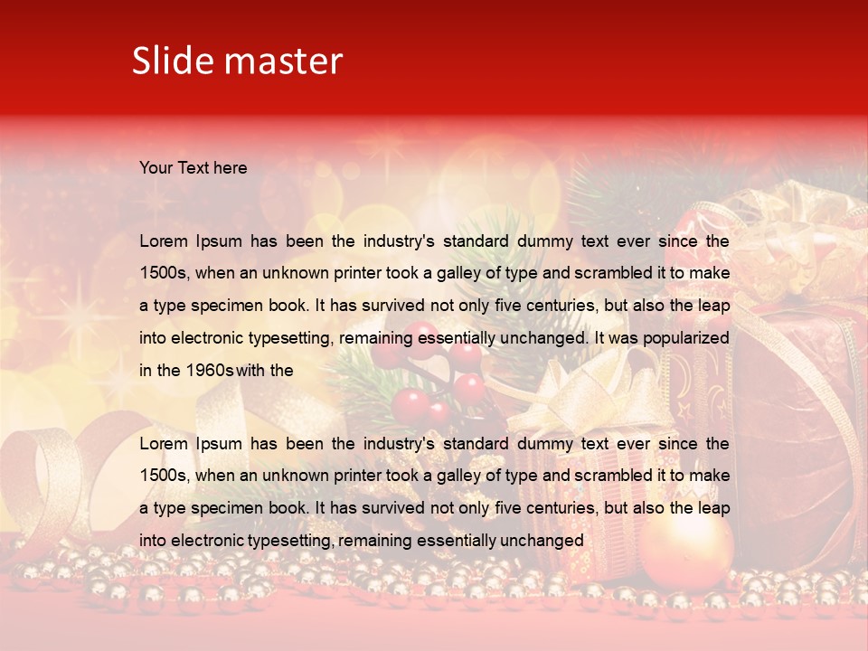 Holiday Gold Golden PowerPoint Template