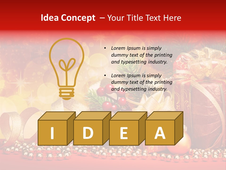 Holiday Gold Golden PowerPoint Template