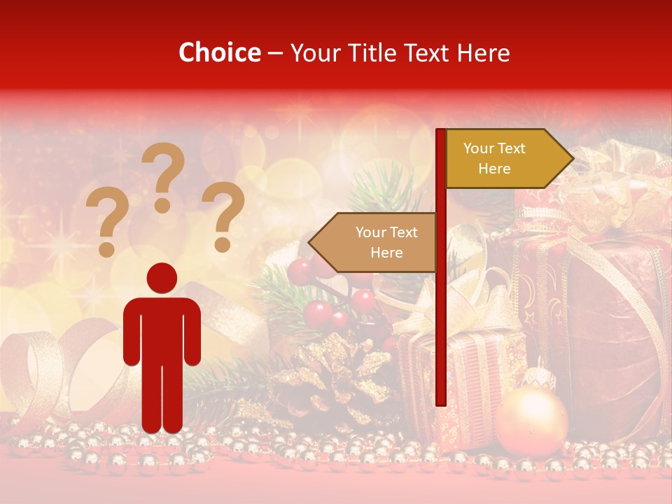 Holiday Gold Golden PowerPoint Template