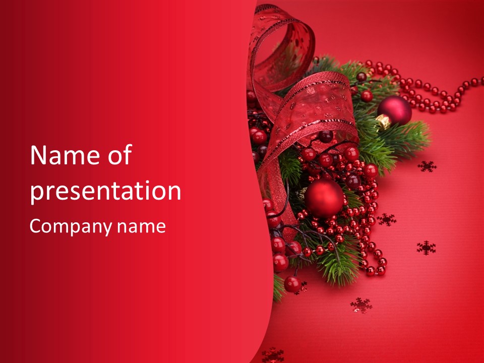 Red Decorative Holiday PowerPoint Template