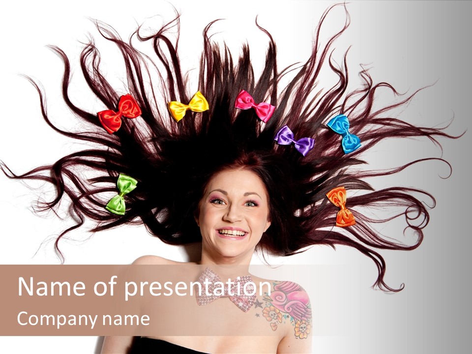 Pose Fashion Hair PowerPoint Template