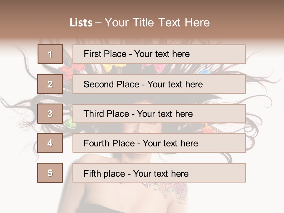 Pose Fashion Hair PowerPoint Template