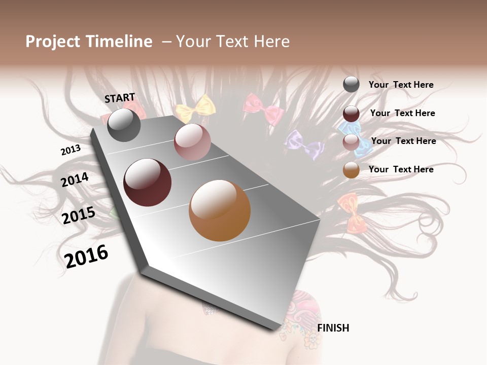 Pose Fashion Hair PowerPoint Template