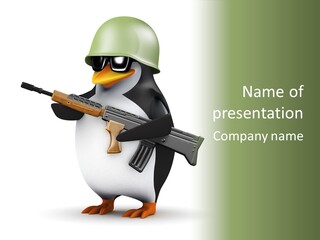 Battlefield Khaki Protect PowerPoint Template