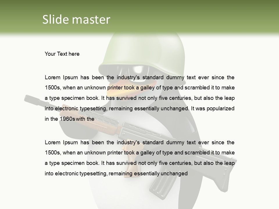 Battlefield Khaki Protect PowerPoint Template