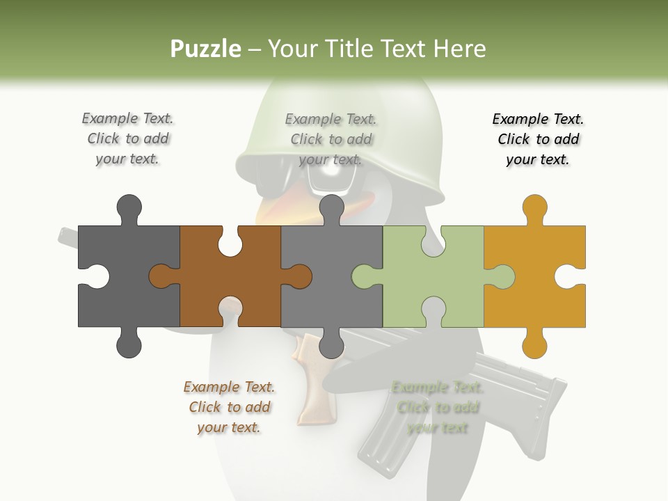 Battlefield Khaki Protect PowerPoint Template