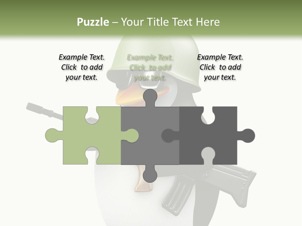 Battlefield Khaki Protect PowerPoint Template