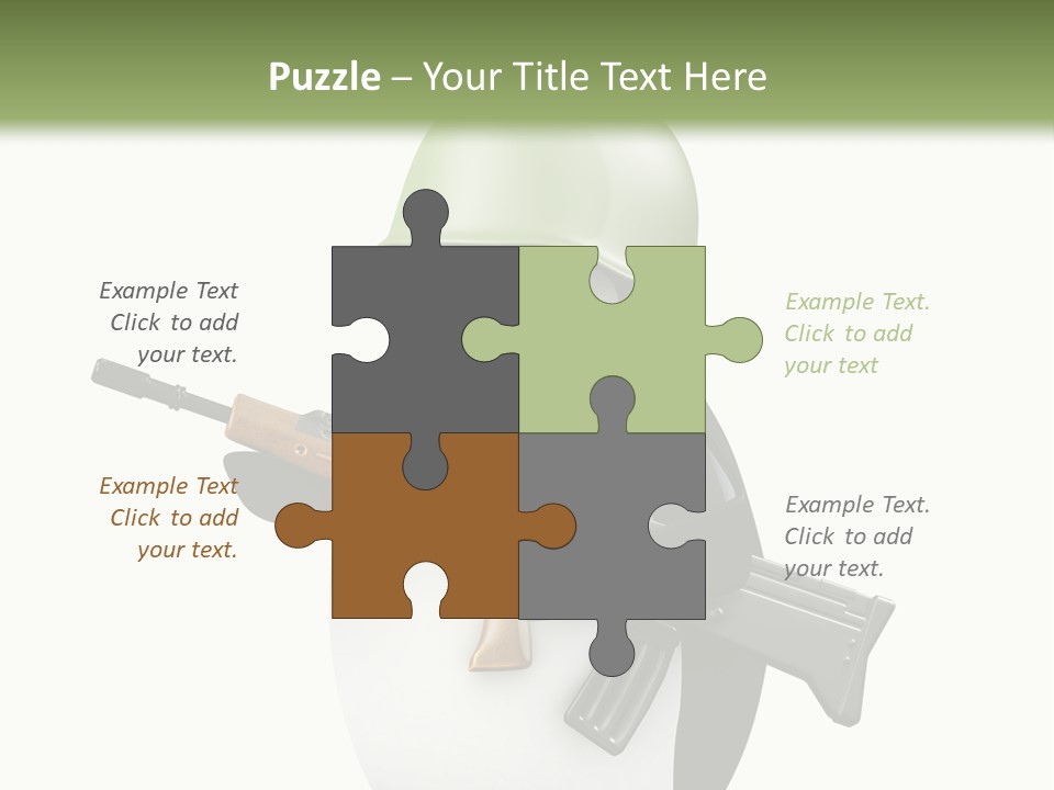 Battlefield Khaki Protect PowerPoint Template