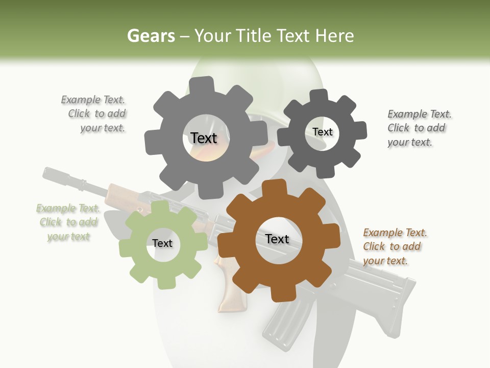 Battlefield Khaki Protect PowerPoint Template