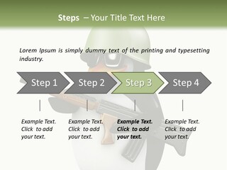 Battlefield Khaki Protect PowerPoint Template