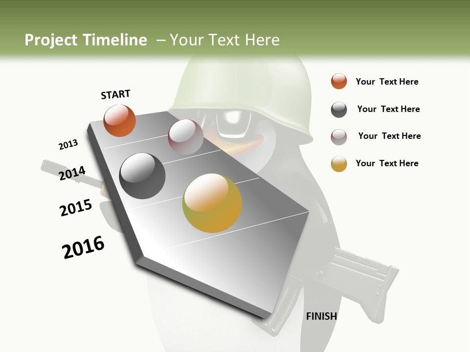 Battlefield Khaki Protect PowerPoint Template