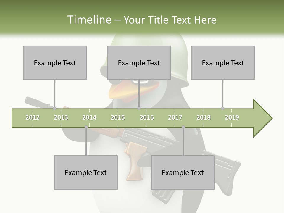 Battlefield Khaki Protect PowerPoint Template