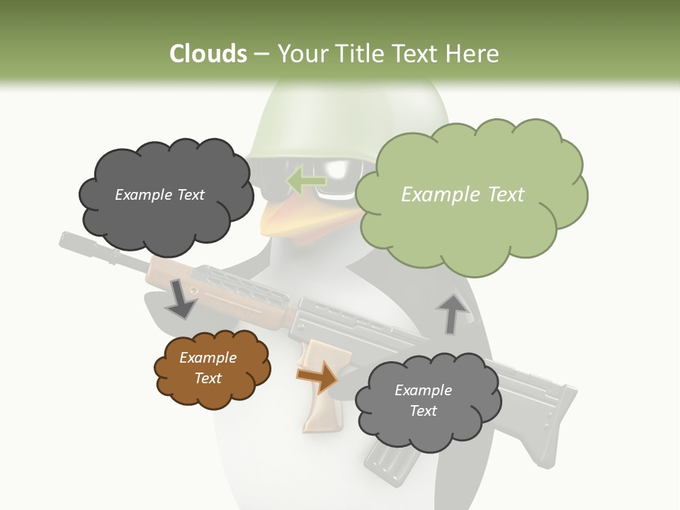 Battlefield Khaki Protect PowerPoint Template