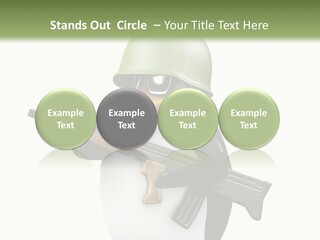Battlefield Khaki Protect PowerPoint Template