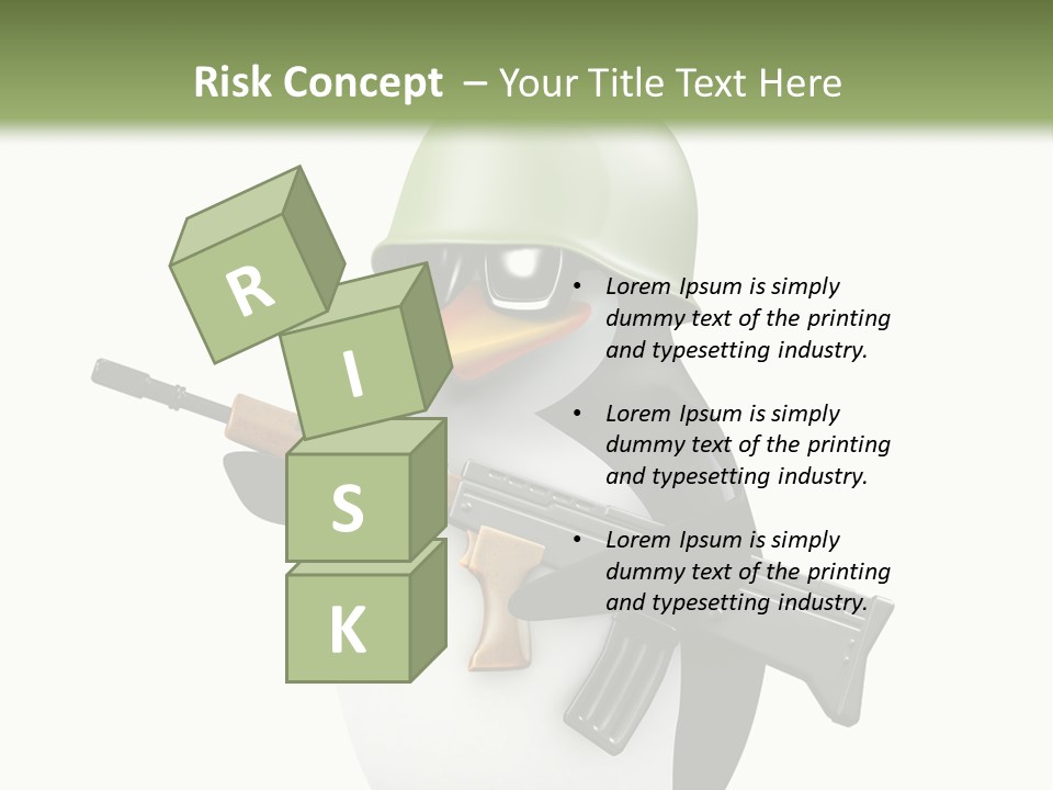Battlefield Khaki Protect PowerPoint Template
