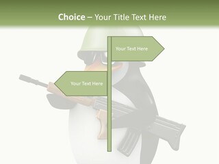 Battlefield Khaki Protect PowerPoint Template