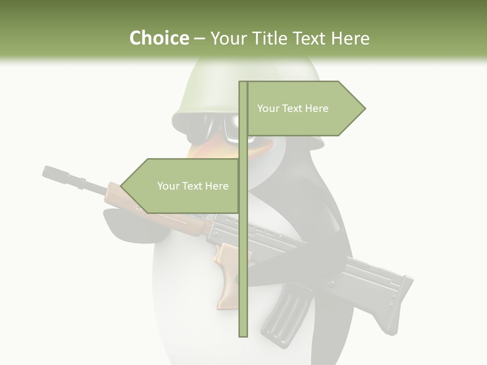 Battlefield Khaki Protect PowerPoint Template