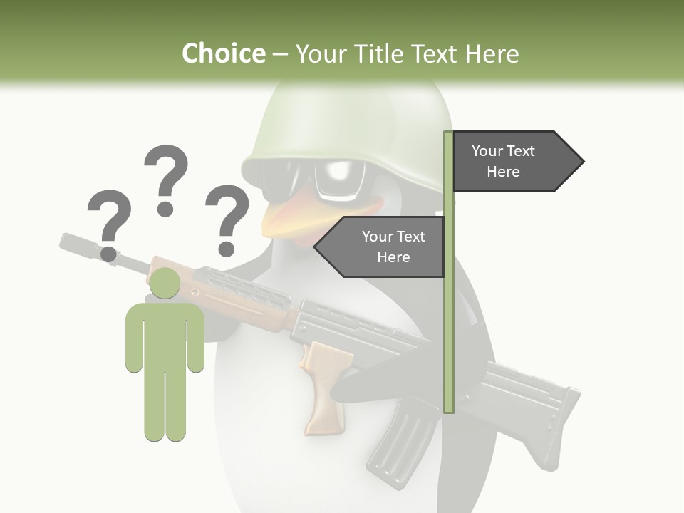 Battlefield Khaki Protect PowerPoint Template