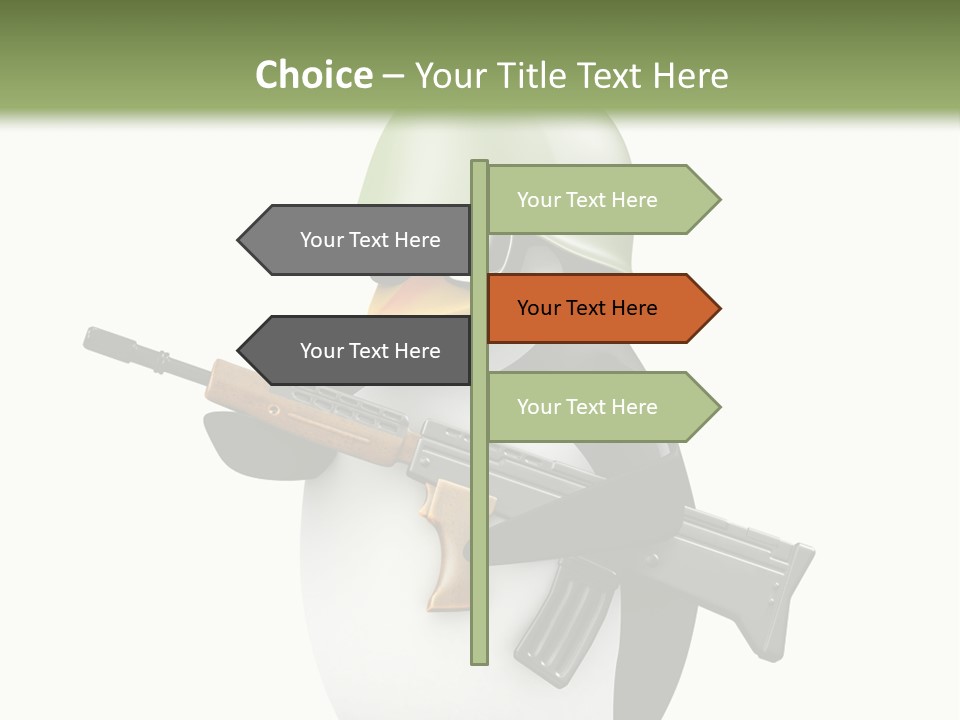 Battlefield Khaki Protect PowerPoint Template