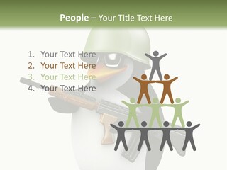 Battlefield Khaki Protect PowerPoint Template