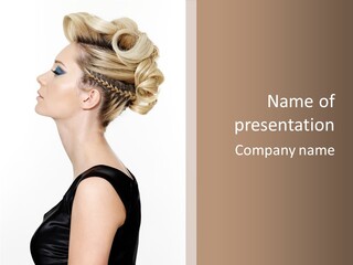 Model Portrait Woman PowerPoint Template