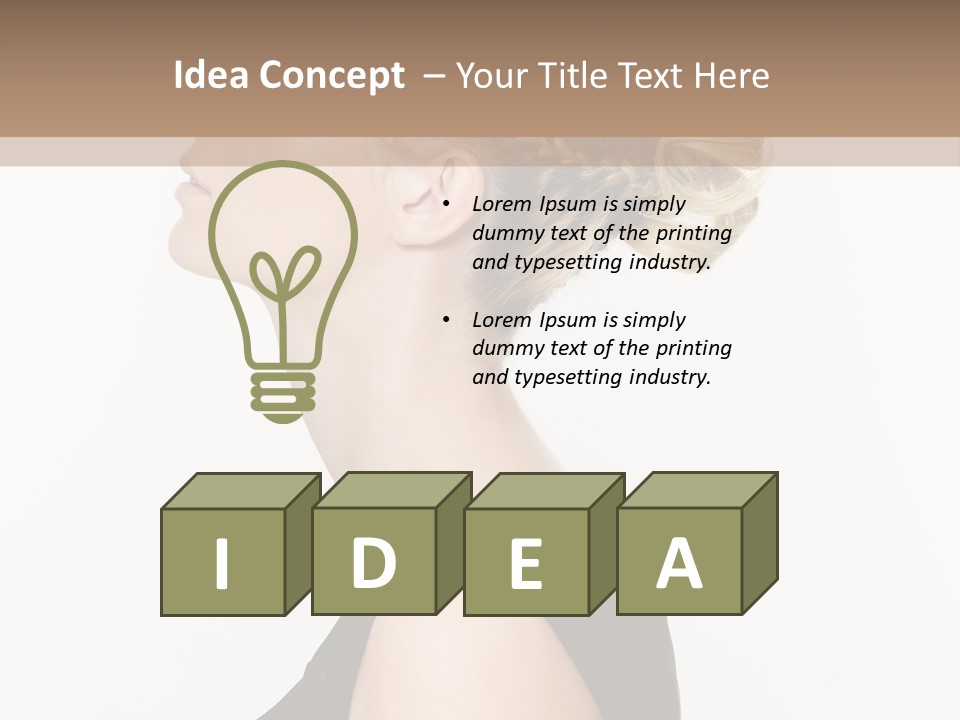 Model Portrait Woman PowerPoint Template