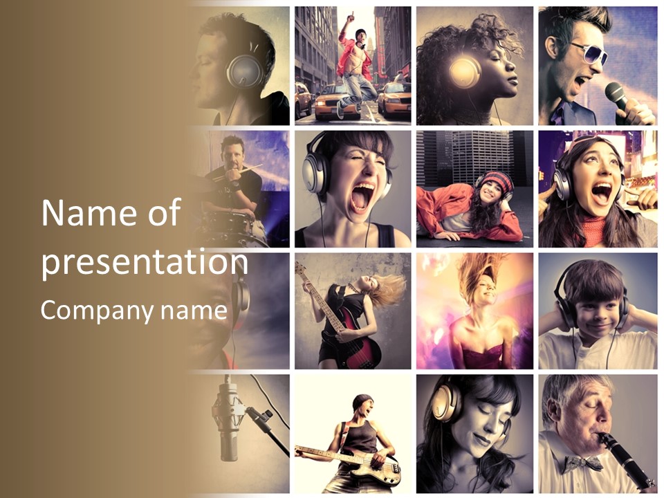 Rock Fashion Diversity PowerPoint Template