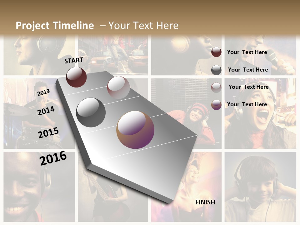 Rock Fashion Diversity PowerPoint Template