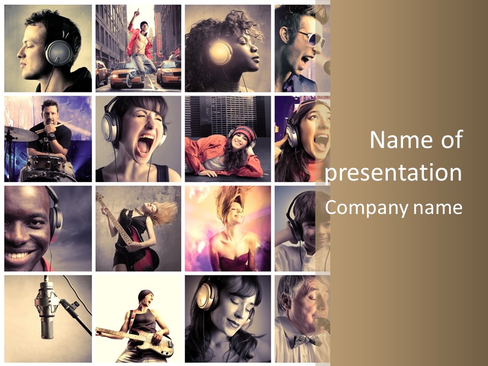 Light Color Singer PowerPoint Template