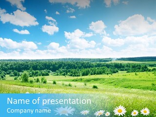 Forest Landscape Daisy PowerPoint Template