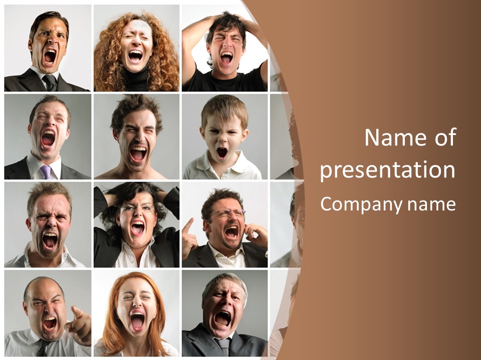 Senior Rage Fury PowerPoint Template