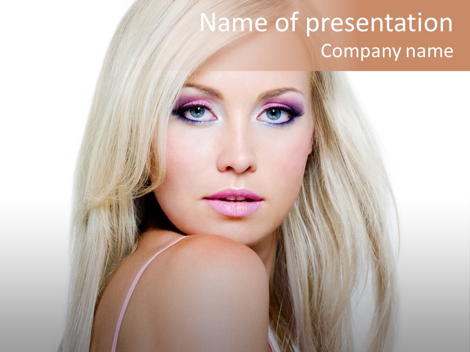 Vibrant Color Portrait Woman PowerPoint Template