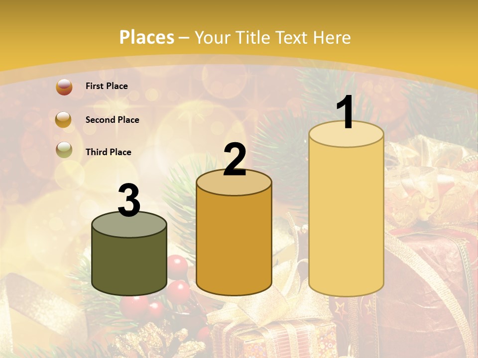 Gold Package Ball PowerPoint Template