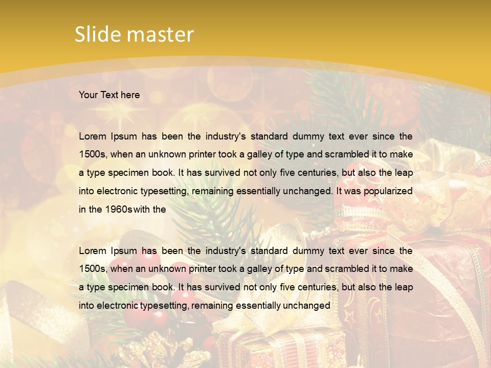 Gold Package Ball PowerPoint Template