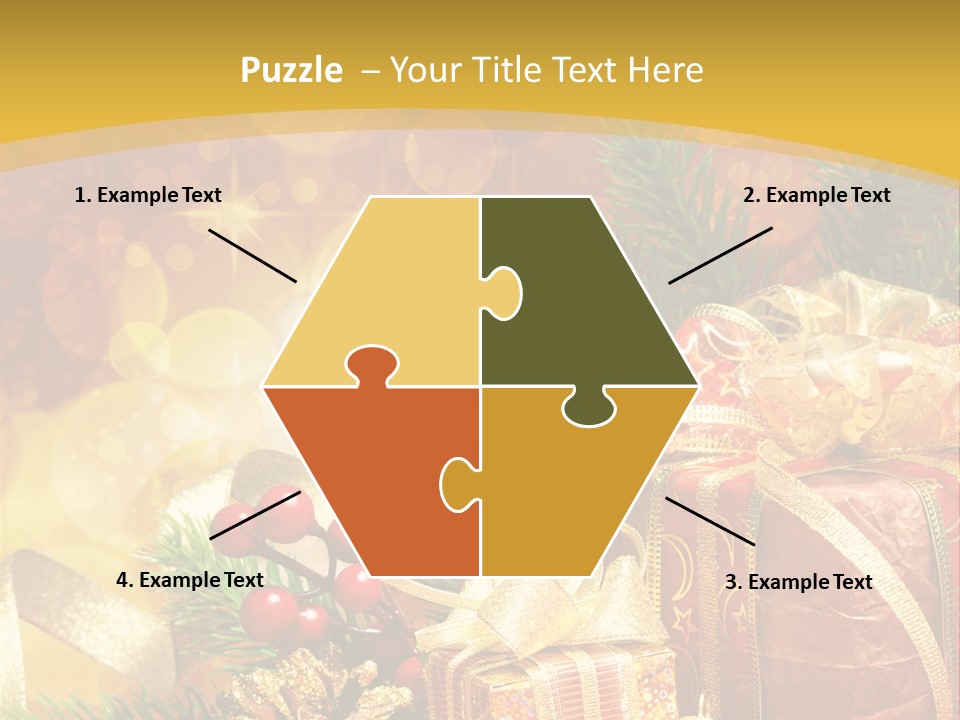 Gold Package Ball PowerPoint Template