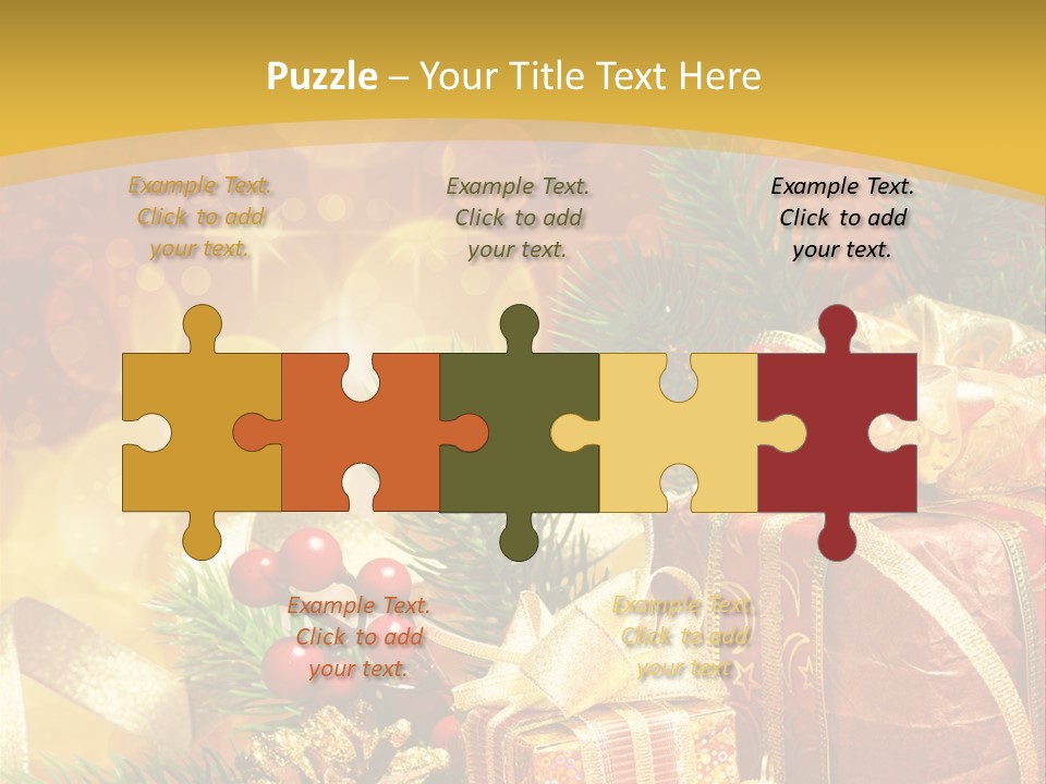 Gold Package Ball PowerPoint Template