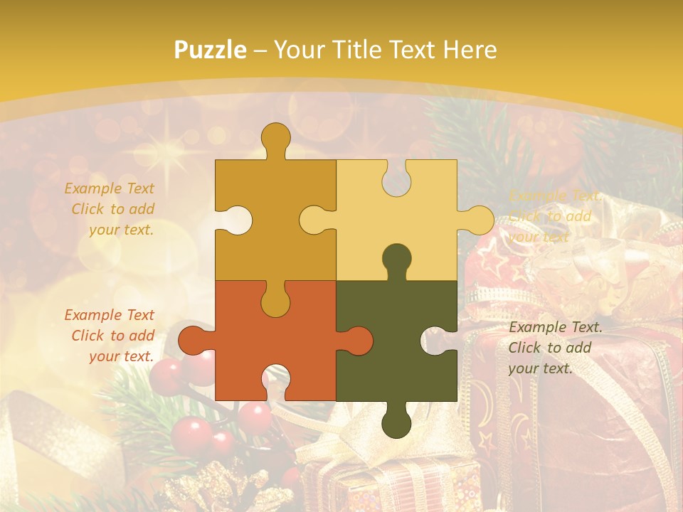 Gold Package Ball PowerPoint Template