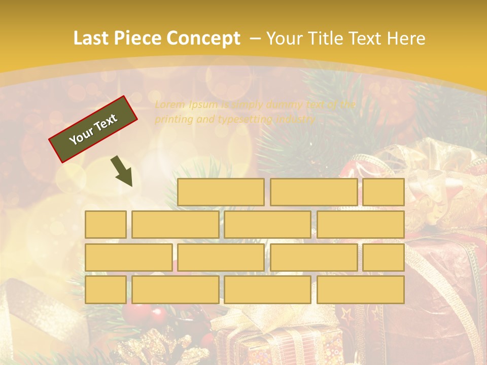 Gold Package Ball PowerPoint Template