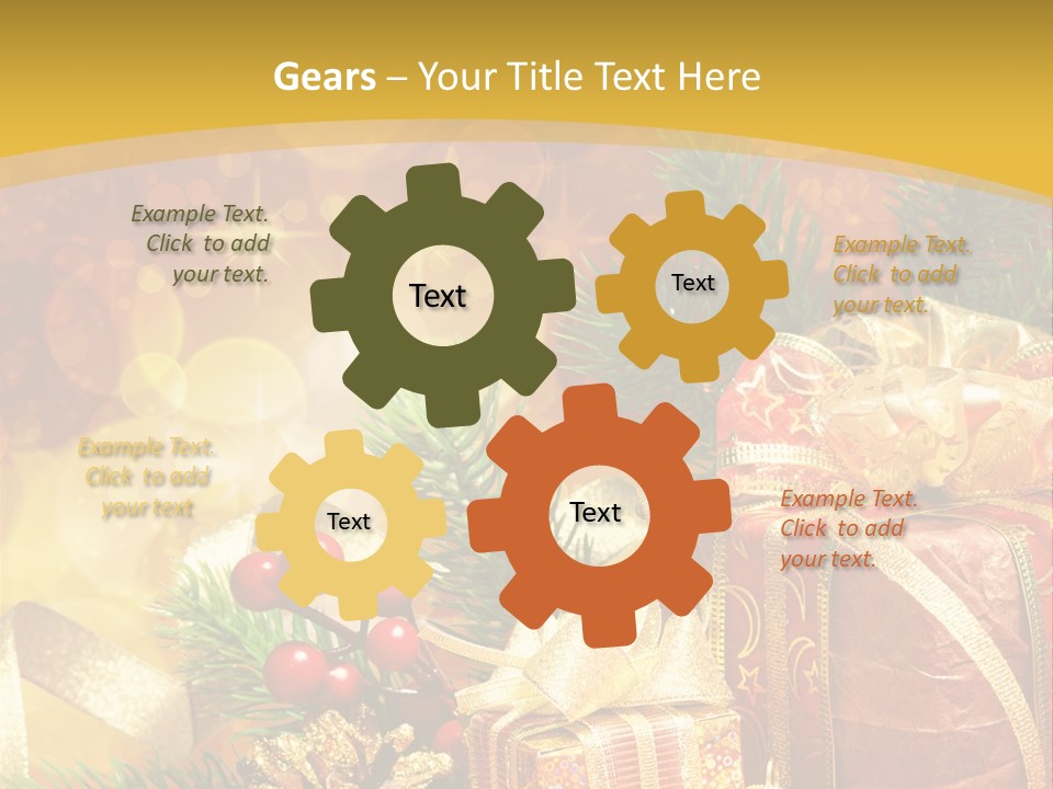 Gold Package Ball PowerPoint Template