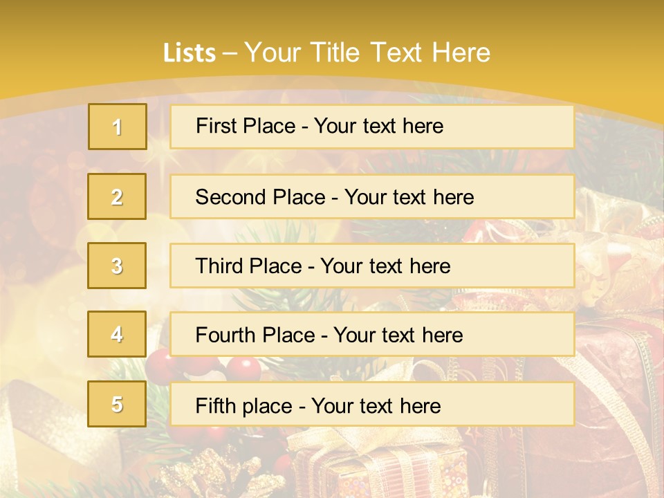Gold Package Ball PowerPoint Template