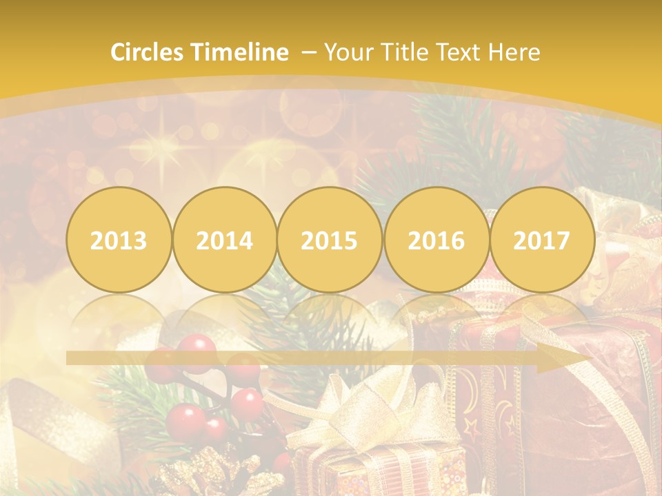 Gold Package Ball PowerPoint Template