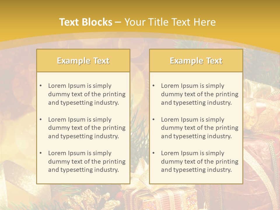 Gold Package Ball PowerPoint Template