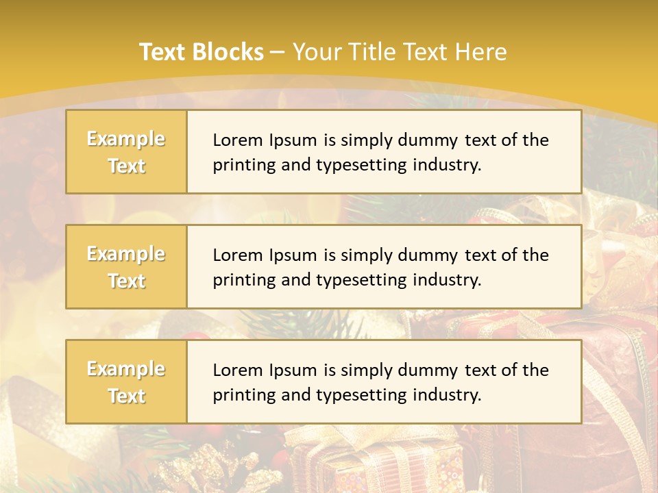 Gold Package Ball PowerPoint Template