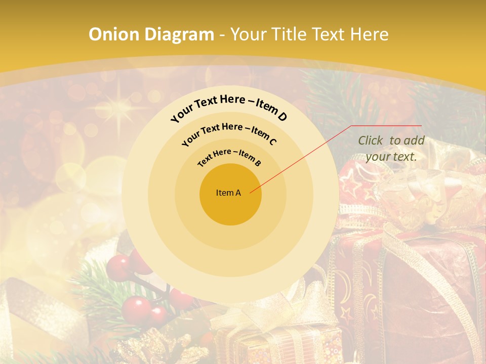 Gold Package Ball PowerPoint Template