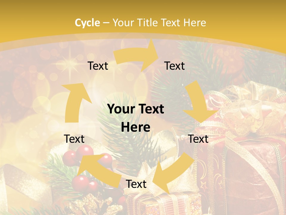 Gold Package Ball PowerPoint Template