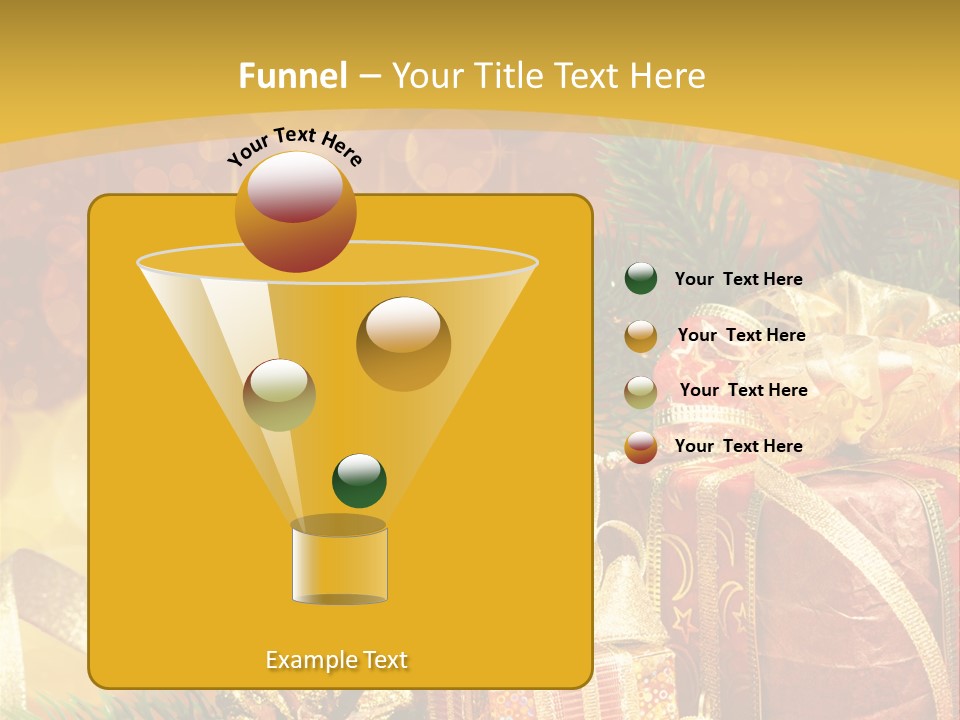 Gold Package Ball PowerPoint Template