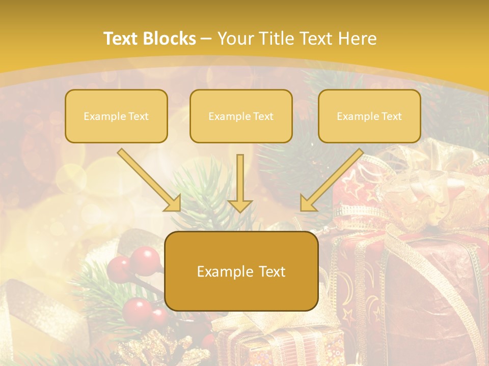 Gold Package Ball PowerPoint Template