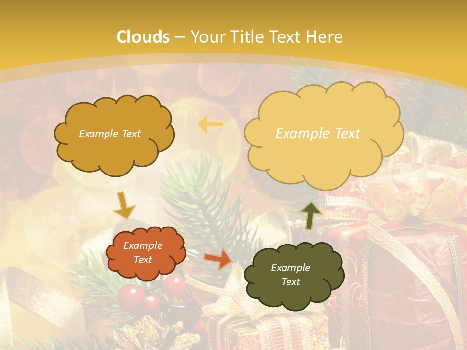 Gold Package Ball PowerPoint Template