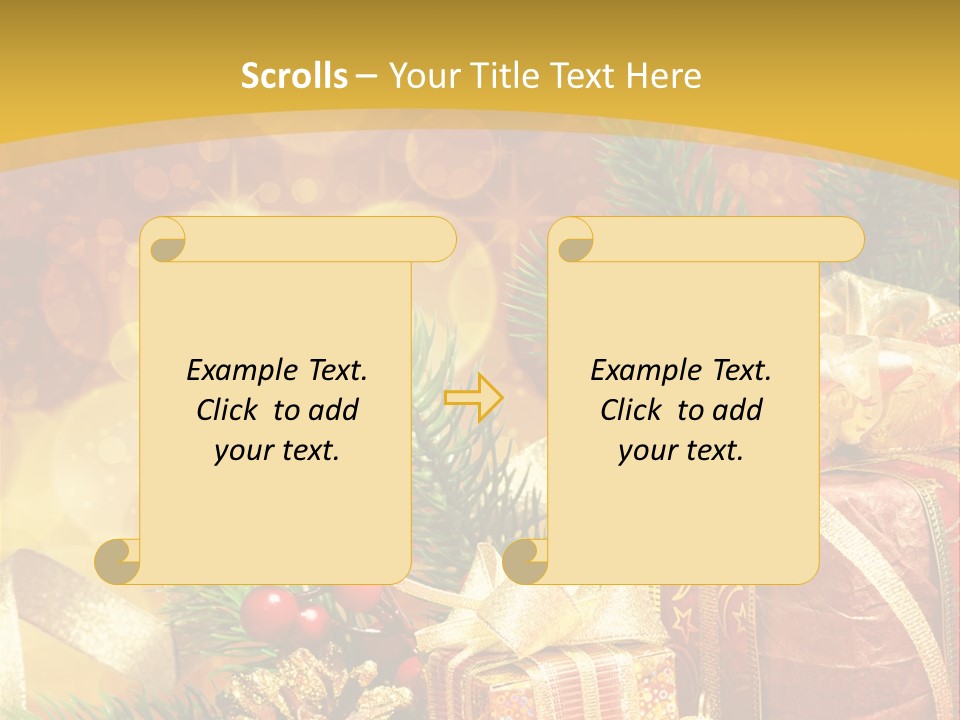 Gold Package Ball PowerPoint Template
